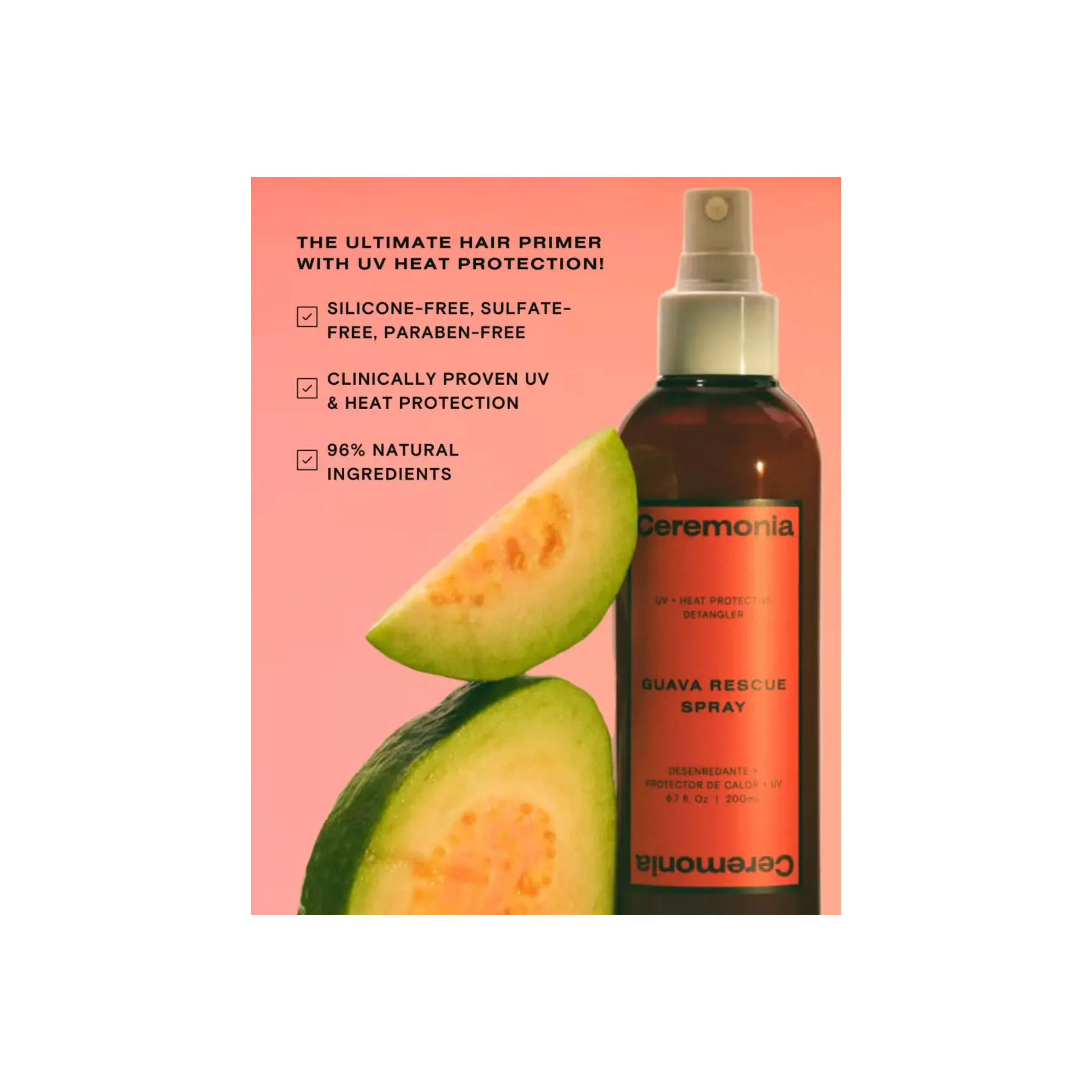 Guava Rescue UV and Heat Protectant Spray